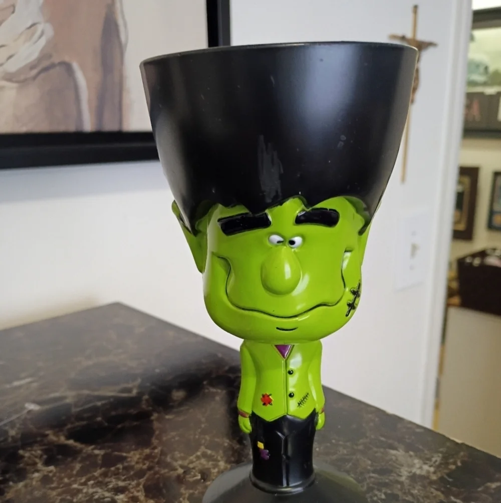 Vintage Frankenstein Halloween Goblet Plastic Glass Cup 7” EUC - Picture 1 of 3